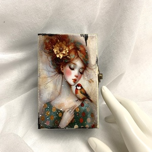  Cutie - caseta de bijuterii din lemn decorata manual 00820 - Artynos.ro