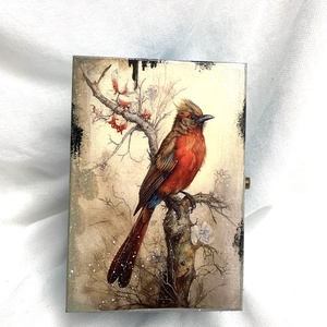 Cutie - caseta de bijuterii din lemn decorata manual 00821 - Artynos.ro