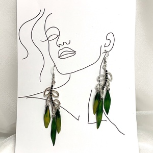 cercei handmade unicat din rasina si flori naturale 00823 -  - Artynos.ro