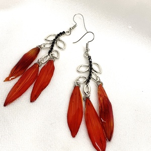 cercei handmade unicat din rasina si flori naturale 00824 - Artynos.ro