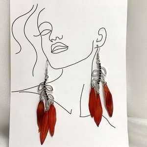 cercei handmade unicat din rasina si flori naturale 00824 -  - Artynos.ro