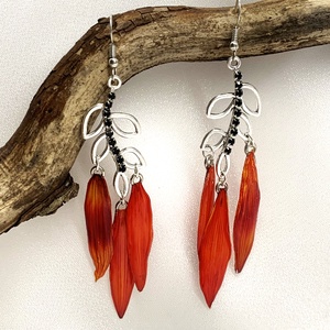 cercei handmade unicat din rasina si flori naturale 00824 -  - Artynos.ro
