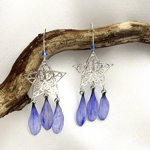 cercei handmade unicat din rasina si flori naturale 00825 - Artynos.ro