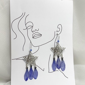 cercei handmade unicat din rasina si flori naturale 00825 -  - Artynos.ro