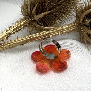 set bijuterii handmade unicat din rasina si flori naturale 00826 -  - Artynos.ro