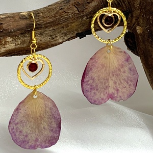cercei handmade unicat din rasina si flori naturale 00844 - Artynos.ro