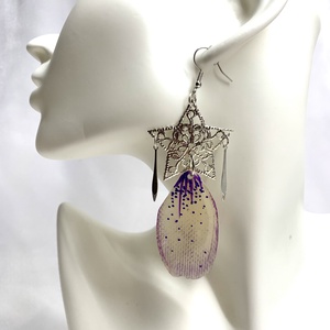 cercei handmade unicat din rasina si flori naturale 00845 - Artynos.ro