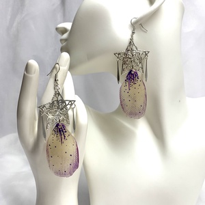 cercei handmade unicat din rasina si flori naturale 00845 -  - Artynos.ro