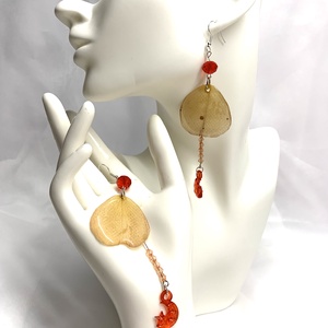 cercei handmade unicat din rasina si flori naturale 00846 -  - Artynos.ro