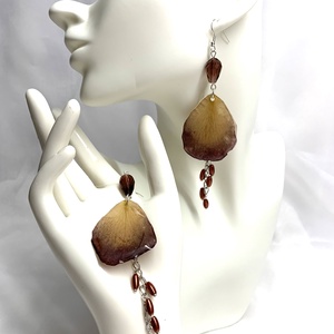 cercei handmade unicat din rasina si flori natural 00848 -  - Artynos.ro