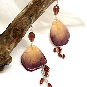 cercei handmade unicat din rasina si flori natural 00848 -  - Artynos.ro
