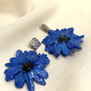 Set Bijuterii cu flori naturale Crizanteme 00837 - bijuterii - seturi de bijuterii - Artynos.ro