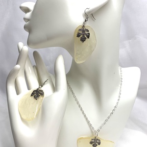 set bijuterii cu flori naturale Orhidee 00568 - Artynos.ro