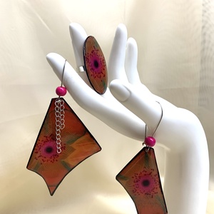 Set bijuterii handmade unicat - din rășină 00558 - bijuterii - seturi de bijuterii - Artynos.ro