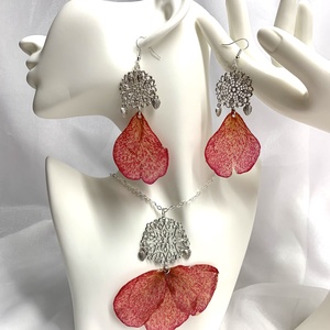 Set bijuterii cu flori naturale Trandafiri 00557 - bijuterii - seturi de bijuterii - Artynos.ro