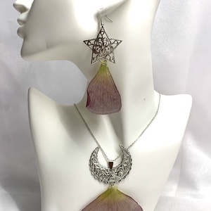 Set bijuterii handmade unicat din rasina si flori naturale  00556 - bijuterii - seturi de bijuterii - Artynos.ro