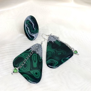 Set bijuterii handmade unicat   din rășină 00555 - bijuterii - seturi de bijuterii - Artynos.ro