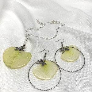 Set bijuterii cu flori naturale Orhidee 00490 - bijuterii - seturi de bijuterii - Artynos.ro