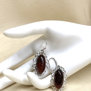 Cecei handmade unicat din rasina flori naturale 00914 - bijuterii - seturi de bijuterii - Artynos.ro