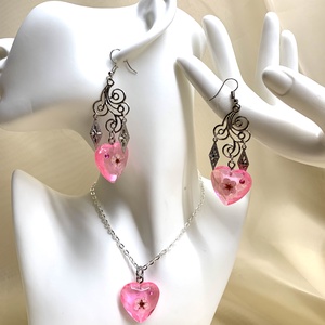 set bijuterii handmade unicat din rasina si flori naturale 00931, Accesorii nunta, Bijuterii mireasa, Set bijuterii de mireasa, , ARTYNOS