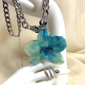 Set bijuterii cu Orhidee 00977 - bijuterii - seturi de bijuterii - Artynos.ro