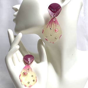 cercei handmade unicat din rasina si flori naturale 00084 , , Confectionarea bijuteriilor, ARTYNOS