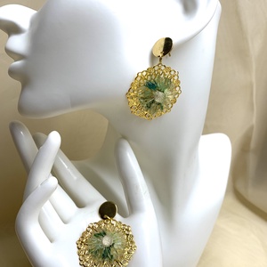 Cercei cu flori naturale Hortensie 00390, Bijuterii, Cercei din rasina, Cercei, Confectionarea bijuteriilor, ARTYNOS