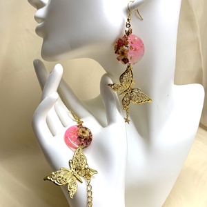 Cercei cu flori naturale 01083, Bijuterii, Cercei din rasina, Cercei, Confectionarea bijuteriilor, ARTYNOS