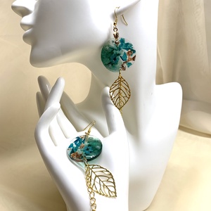 Cercei cu flori naturale 01084, Bijuterii, Cercei din rasina, Confectionarea bijuteriilor, ARTYNOS