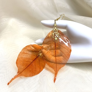 Set bijuterii cu frunze naturale 00975 - bijuterii - seturi de bijuterii - Artynos.ro