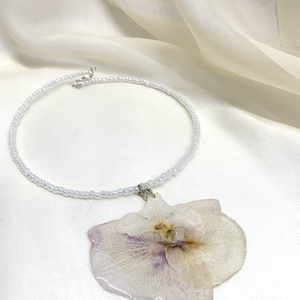 Colier-pandantiv cu flori naturale Orhidee 01134 -  - Artynos.ro