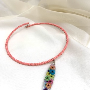 Colier-pandantiv cu flori naturale  01154 - bijuterii - coliere - coliere cu pandative - Artynos.ro