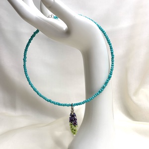 Colier-pandantiv cu flori naturale 01155 - bijuterii - coliere - coliere cu pandative - Artynos.ro