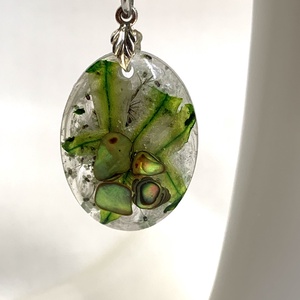 Colier-pandantiv cu flori si scoici Abalone  01157 - bijuterii - coliere - coliere cu pandative - Artynos.ro