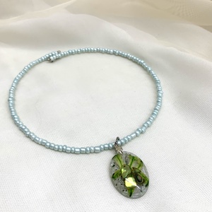 Colier-pandantiv cu flori si scoici Abalone  01157 - bijuterii - coliere - coliere cu pandative - Artynos.ro