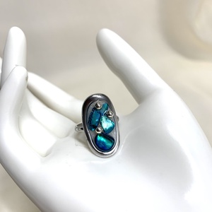  Inel cu scoici veritabile Abalone (Paua) 01162 - bijuterii - inele - inele cu figurine - Artynos.ro