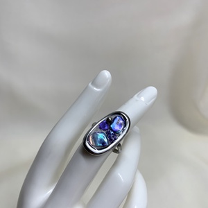 Inel cu scoici veritabile Abalone (Paua) 01165, Bijuterii, Inele, Inele cu figurine, Confectionarea bijuteriilor, ARTYNOS