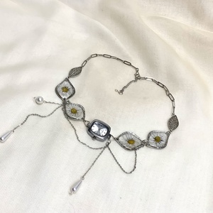 Colier -pandantiv cu Margarete si ceas 00887 - bijuterii - coliere - pandative - Artynos.ro