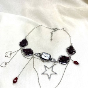 Colier-pandantiv cu petale de Trandafiri si ceas 01204 - bijuterii - coliere - chockere - Artynos.ro