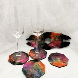  suport de pahare si sticla de vin - cadou 01205 - casă & stil de viață - set de cadou - Artynos.ro