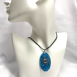 Colier cu pandantiv-talisman si pietre semipretioase 01206 - bijuterii - coliere - coliere din pietre semiprețioase - Artynos.ro