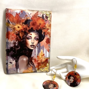 Agenda- set cadou femei 01221, Casa & Stil de viata, Papetarie de hartie, Caiete si jurnal, Decoupage, transfer si tehnici servetel, Confectionarea bijuteriilor, ARTYNOS