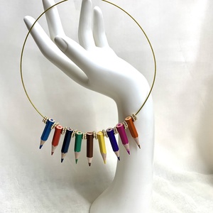 Colier creioane colorate 00525 - bijuterii - coliere - chockere - Artynos.ro