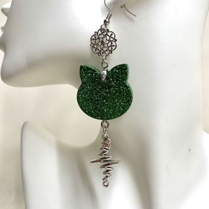 Cercei model pisica 01229 - bijuterii - cercei - cercei din lemn - Artynos.ro