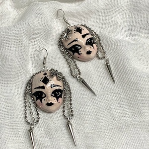 cercei modelati si pictati manual 01237 - bijuterii - cercei - cercei cu figurine - Artynos.ro