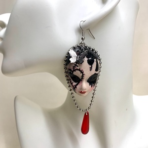 cercei modelati si pictati manual 01238 - bijuterii - cercei - cercei cu figurine - Artynos.ro