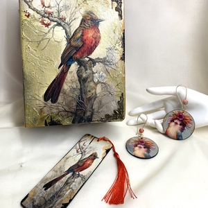 Cutie bijuterii -set cadou femei 01258, Bijuterii, Suporturi si cutii de bijuterii, Suport perete pentru bijuterii, Decoupage, transfer si tehnici servetel, ARTYNOS