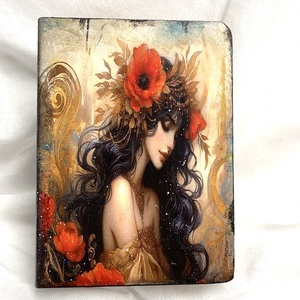 Cutie - caseta de bijuterii decorata manual 01272, Bijuterii, Suporturi si cutii de bijuterii, Cutii de bijuterii, Decoupage, transfer si tehnici servetel, ARTYNOS