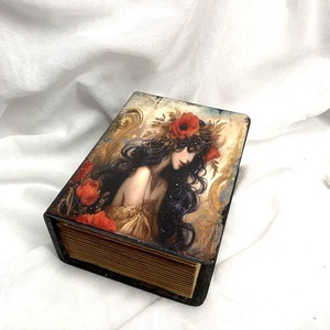 Cutie - caseta de bijuterii decorata manual 01272 - bijuterii - suporturi și cutii de bijuterii - cutii de bijuterii - Artynos.ro