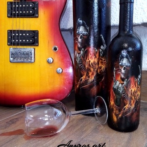 Cutie+sticla de vin-cadou pentru barbati 01292 - accesorii nuntă - amintiri și cadouri de nuntă - cadou nuntă - pahar de nuntă, set de sticlă - Artynos.ro